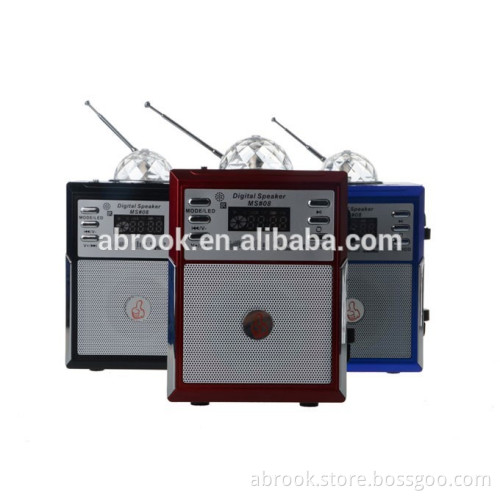 Plastic + Wood material led disco light speaker